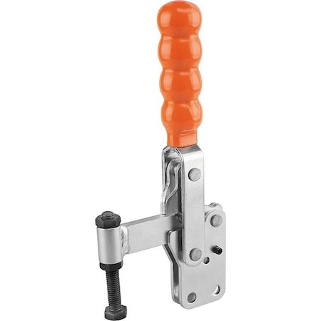 Toggle Clamp Standard Steel, Vertical Foot, Comp:Plastic, Comp:Orange, M=M08X60